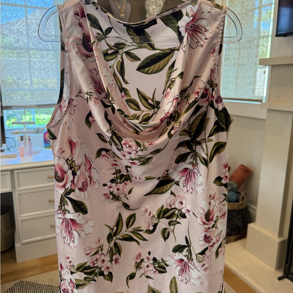 White House Black Market Floral Tank Top - Pink and Green